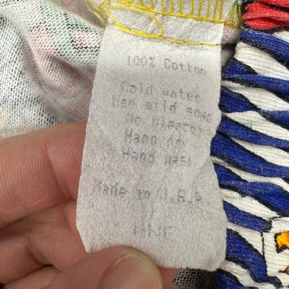 Vintage 90s Unisex Shorts Nautical Flag Elastic Waist USA Cotton Red Blue White - Picture 4 of 6